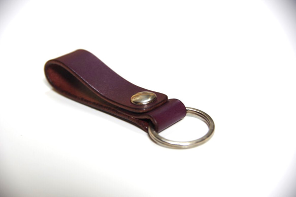 ≪銷售≫原創皮帶環鑰匙扣紫紫鎳鈕扣 第3張的照片