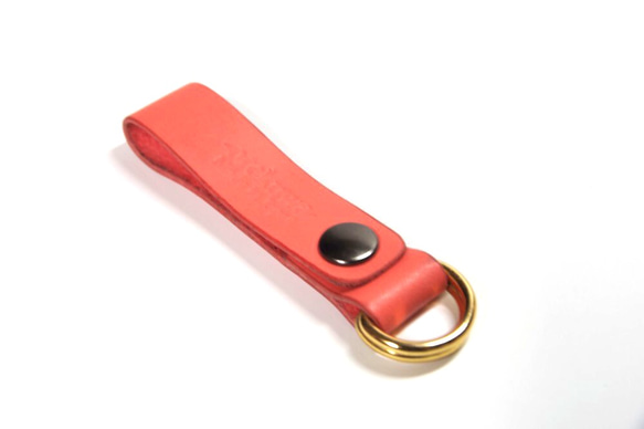 ≪銷售≫帶粉紅鎳鈕扣D感的原裝皮帶環鑰匙扣 第3張的照片