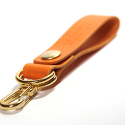 ≪銷售≫原裝皮帶環鑰匙扣橙色黃銅鈕扣D罐，配茄子 第3張的照片