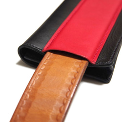 ≪現品処分セール≫汎用ベルト用携帯ケース黒赤色 5枚目の画像