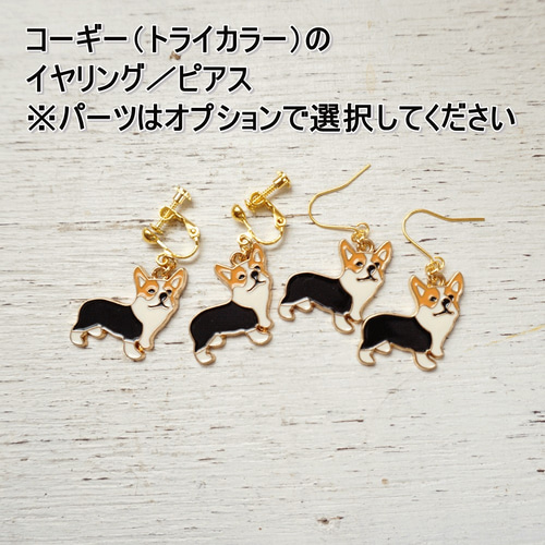 コーギー（トライカラー）のピアス かわいい イヤリング プチプラ 