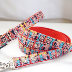 フェイクツイード（ブルー）＊犬用首輪（１０／１５／２０ｍｍ幅）　オーダーメイド　子犬　小型犬　中型犬　チェック 5枚目の画像