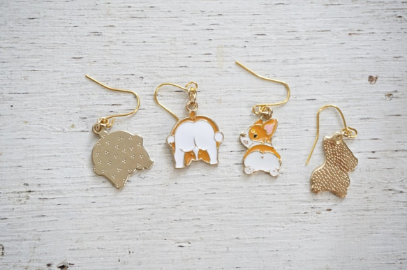 コーギーのピアス＊２種類　かわいい　イヤリング　プレゼント　プチ プラ　ポイント消化 4枚目の画像