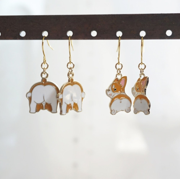 コーギーのピアス＊２種類　かわいい　イヤリング　プレゼント　プチ プラ　ポイント消化 6枚目の画像