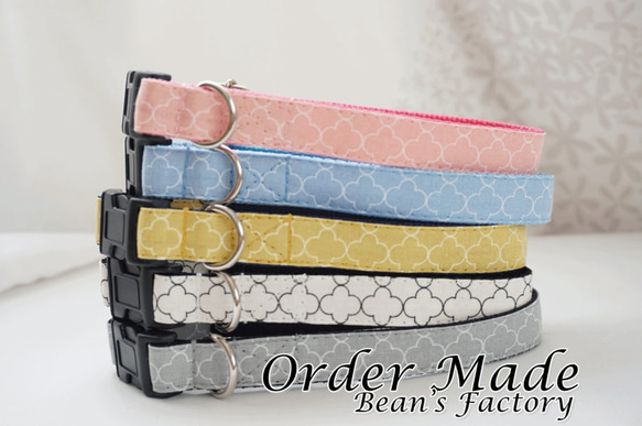 モロッカンプチ（全５色）犬用首輪（１０mm／１５ｍｍ／２０ｍｍ幅）　オーダーメイド　小型犬　中型犬　子犬　おしゃれ 1枚目の画像