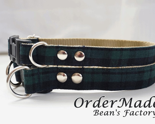 ブラックウォッチ＊犬用首輪、ハーネス（10／15／20mm幅