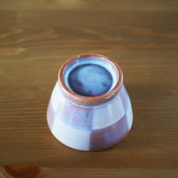 粉引紫　市松碗【萩焼】 2枚目の画像