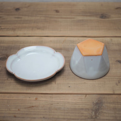 白釉　面取碗皿【萩焼】 3枚目の画像