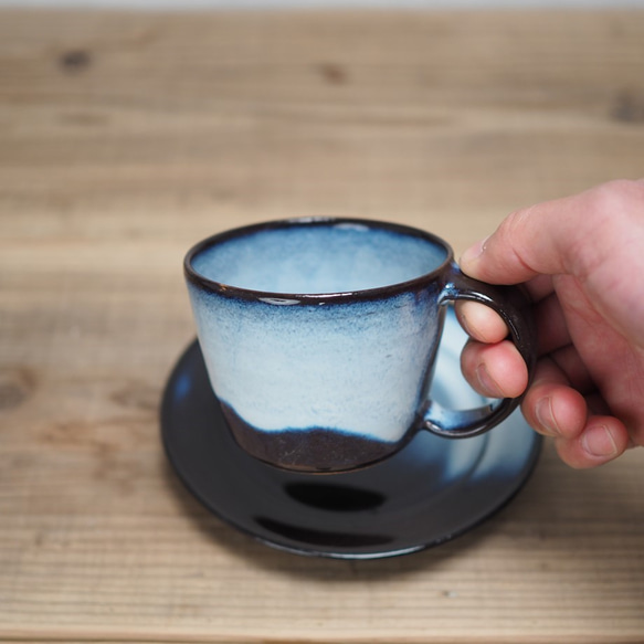 青萩釉　コーヒーカップ＆ソーサー【萩焼】 3枚目の画像