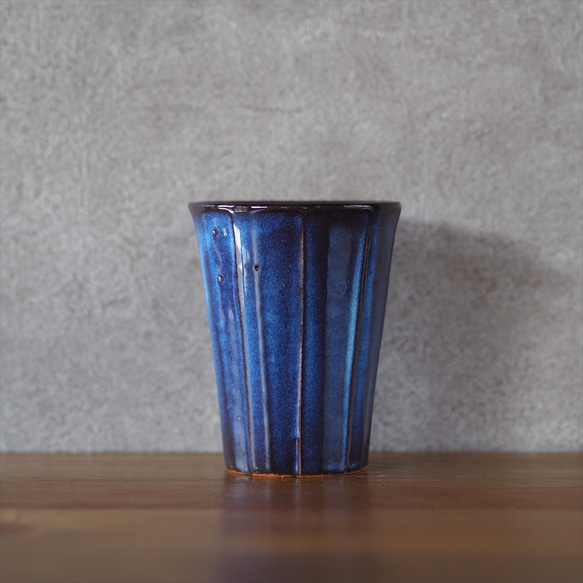 青萩釉 しのぎビールカップ【萩焼】 ビアグラス・ジョッキ 萩焼