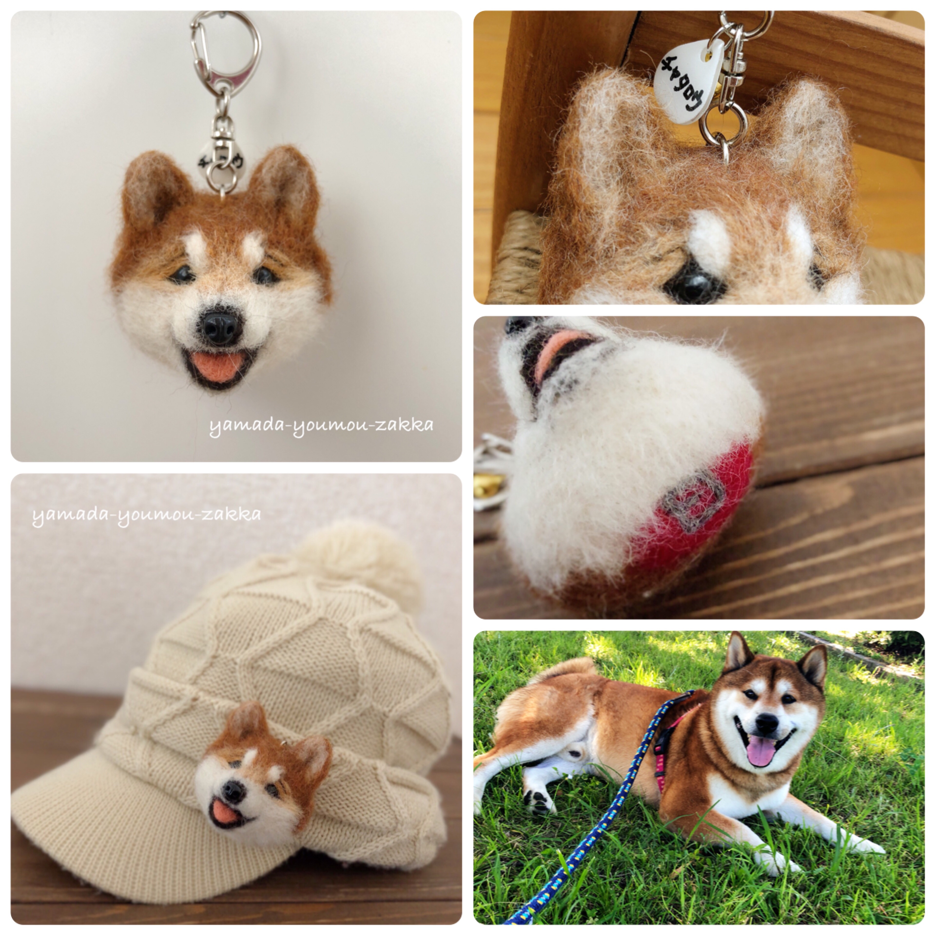オーダー 羊毛フェルト】 犬猫等《うちの子のお顔キーホルダー 