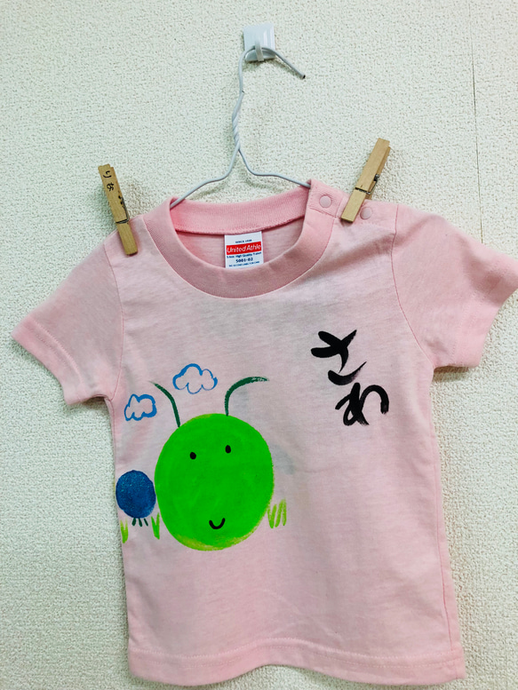 お名前Ｔシャツ でっかいいも虫くん 2枚目の画像