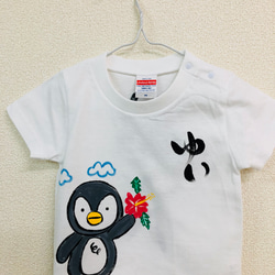 お名前Ｔシャツ ペンギン親子 2枚目の画像