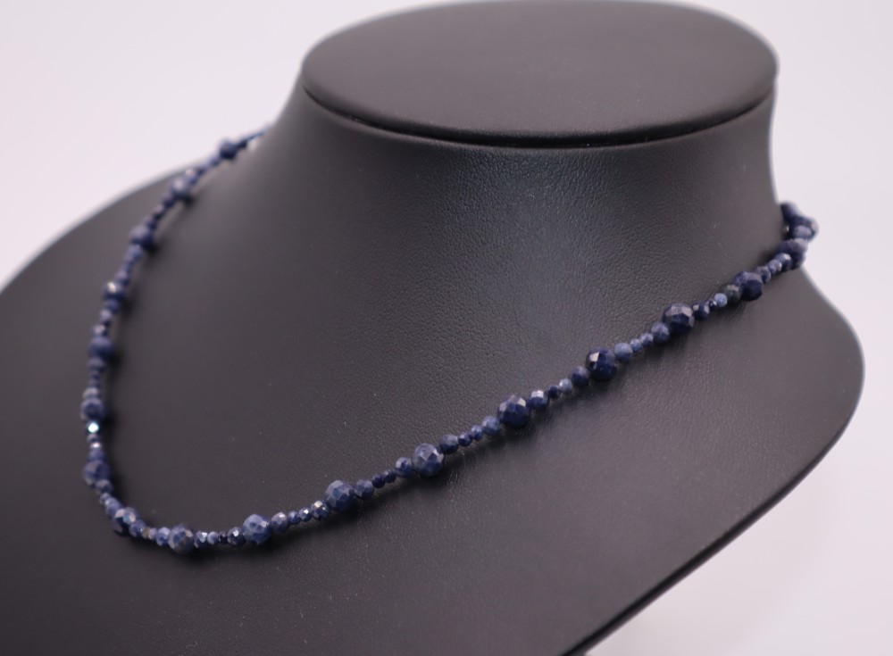 【鑑別書付き】天然サファイアネックレス