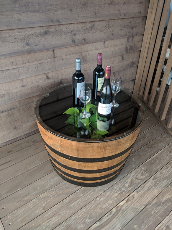 無垢材オーク樽ワインキャビネット ロックドア付き 装飾ビール樽