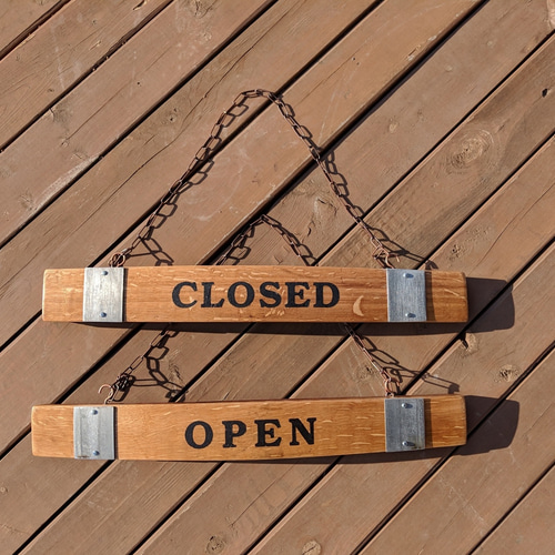 特大‼️希少✨ビンテージ インテリア　樽型 看板 壁掛 送料込　直接受渡OK❗️ ワイン樽 OPEN CLOSED 看板 (両方ご希望の場合は数量2でお願い致します