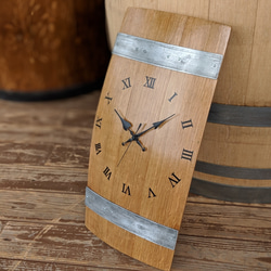 ワイン樽　掛け時計　高級オーク材 2枚目の画像