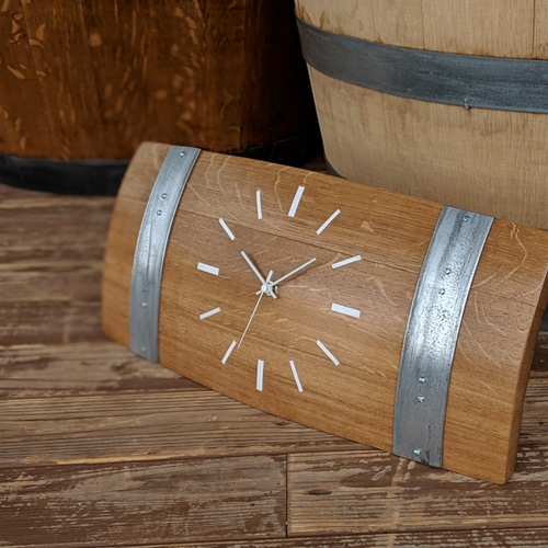 ワイン樽　掛け時計　高級オーク材 ワイン樽 掛け時計 高級オーク材