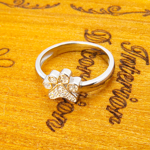 肉球モチーフのリング ピンキーリング シルバー925 キュービック