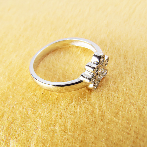 肉球モチーフのリング ピンキーリング シルバー925 キュービック