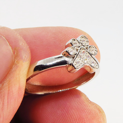 肉球モチーフのリング ピンキーリング シルバー925 キュービック