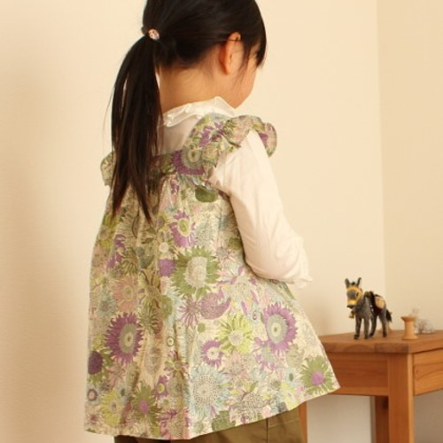 受注製作 リバティ肩フリルチュニック（スモールスザンナ） 子供服 