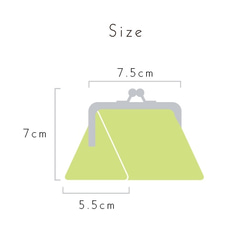 テントの形のがま口ミニボックス　ーライムグリーンー 5枚目の画像