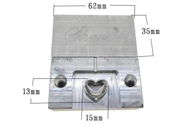SHAREKI キラキラ クリスタルボール ラインストーン エポキシ樹脂粘土 金型 ハート型 15mm