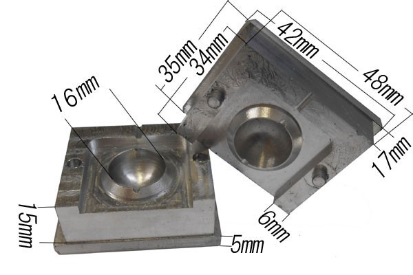 SHAREKI キラキラ クリスタルボール ラインストーン エポキシ樹脂粘土 金型 ボール型 16mm