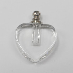 香水 ネックレス/アロマ ペンダント ネックレス/ガラス容器 香水瓶 0.1cc デコ 素材 ハート型 ２個セット 2枚目の画像