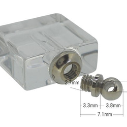 香水 ネックレス アロマ ペンダント ネックレス ガラス容器 香水瓶 0.1cc デコ 素材 正方形型 ２個セット 6枚目の画像