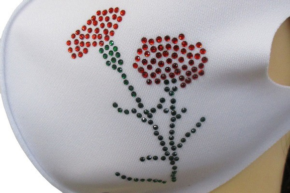 Shareki マスクアクセサリー キラキラ ホットフィックスマスク 母の日 カーネーション マスク ギフト タイプ１ 2枚目の画像
