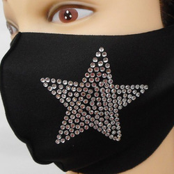 Shareki Lサイズ マスクアクセサリー アイロンで付ける キラキララインストーン ファッションマスク 星 2枚目の画像