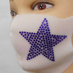 Shareki Lサイズ マスクアクセサリー アイロンで付ける キラキララインストーン ファッションマスク 星 3枚目の画像