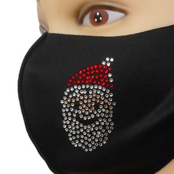 Shareki Mサイズ マスクアクセサリー アイロン付着 キラキララインストーン ファッションマスク サンタクロース 2枚目の画像