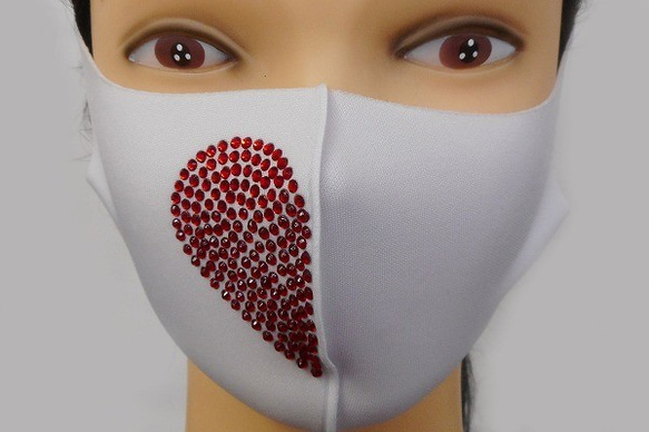 Shareki Lサイズ マスクアクセサリー アイロンで付ける キラキララインストーン ファッションマスク ペアマスク 5枚目の画像
