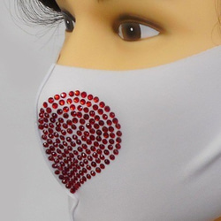 Shareki Lサイズ マスクアクセサリー アイロンで付ける キラキララインストーン ファッションマスク ペアマスク 10枚目の画像