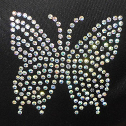 Shareki Lサイズ マスクアクセサリー アイロンで付ける キラキララインストーン ファッションマスク 蝶 チョウ 5枚目の画像