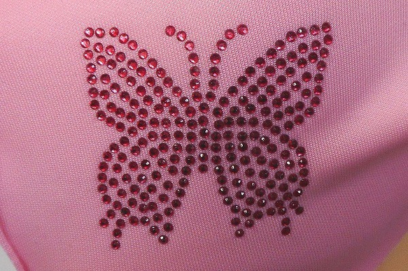 Shareki Lサイズ マスクアクセサリー アイロンで付ける キラキララインストーン ファッションマスク 蝶 チョウ 6枚目の画像