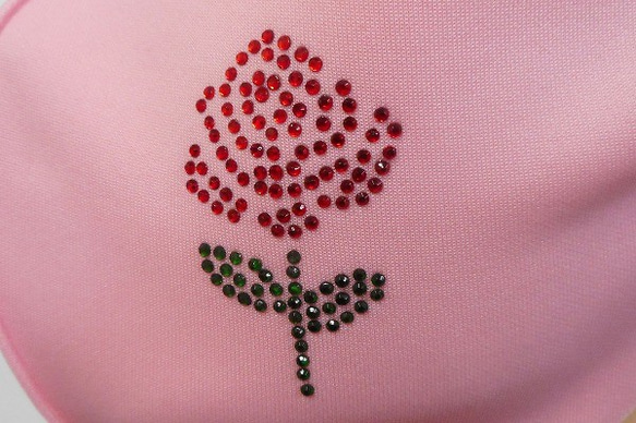 Shareki Mサイズ マスクアクセサリー アイロンで付ける キラキララインストーン ファッションマスク 薔薇 ローズ 3枚目の画像