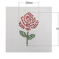 Shareki Mサイズ マスクアクセサリー アイロンで付ける キラキララインストーン ファッションマスク 薔薇 ローズ 4枚目の画像