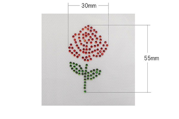 Shareki Mサイズ マスクアクセサリー アイロンで付ける キラキララインストーン ファッションマスク 薔薇 ローズ 4枚目の画像