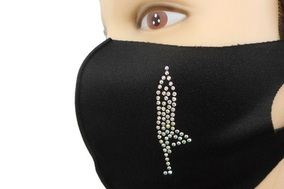 Shareki Mサイズ マスクアクセサリー アイロンで付ける キラキララインストーン ファッションマスク ヨガ２ 2枚目の画像