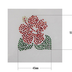 Shareki Lサイズ マスクアクセサリー アイロン付着 キラキララインストーン ファッションマスク ハイビスカス 4枚目の画像