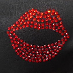 Shareki ホットフィックス キラキラ ラインストーン アイロン付着 ホットフィックスデコシート リップ 唇 5枚目の画像