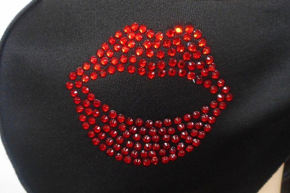 Shareki ホットフィックス キラキラ ラインストーン アイロン付着 ホットフィックスデコシート リップ 唇 5枚目の画像