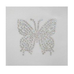 Shareki ホットフィックス キラキラ ラインストーン アイロン付着 ホットフィックスデコシート 蝶 チョウ 1枚目の画像