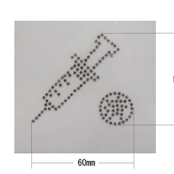 ワクチン 接種済み２ マスク Mサイズ ウィルス アクセサリー アイロンで付ける キラキララインストーン 7枚目の画像