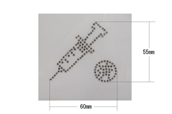 ワクチン 接種済み２ マスク Mサイズ ウィルス アクセサリー アイロンで付ける キラキララインストーン 7枚目の画像