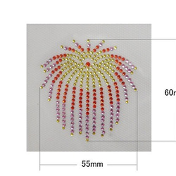 Shareki ホットフィックス キラキラ ラインストーン アイロン付着 ホットフィックスデコシート 花火　花火大会2 2枚目の画像